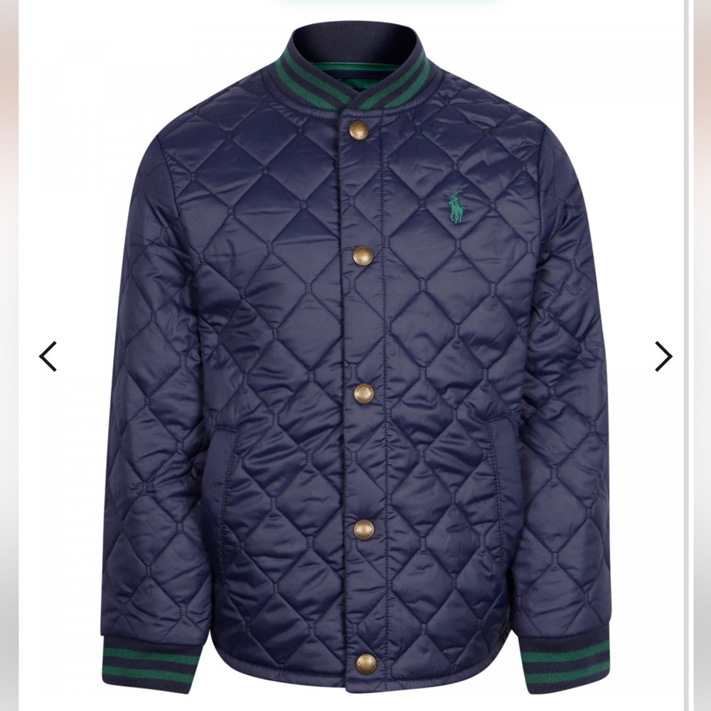 POLO RALPH LAUREN Quilted Varsity Jacket in Navy Blue